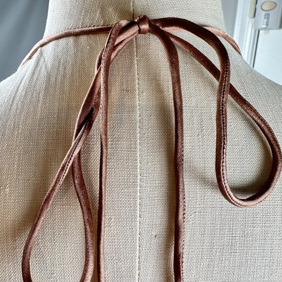 Alice + Olivia Velvet  Silk Blend Velvet Ruffled Halter Top - Picture 2 of 11